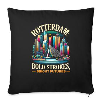 Rotterdam Netherlands Travel I Love Rotterdam - Sofa pillowcase 17,3'' x 17,3'' (45 x 45 cm) - black - Front