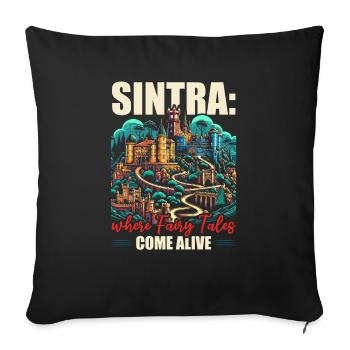 Sintra Portugal Travel Vacation Country Portugese - Sofa pillowcase 17,3'' x 17,3'' (45 x 45 cm) - black - Front