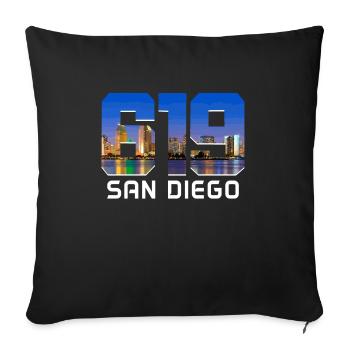San Diego California Vintage Souvenir - Sofa pillowcase 17,3'' x 17,3'' (45 x 45 cm) - black - Front