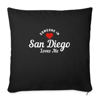 San Diego California Vintage Souvenir - Sofa pillowcase 17,3'' x 17,3'' (45 x 45 cm) - black - Front