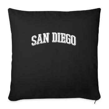 San Diego California Vintage Souvenir - Sofa pillowcase 17,3'' x 17,3'' (45 x 45 cm) - black - Front