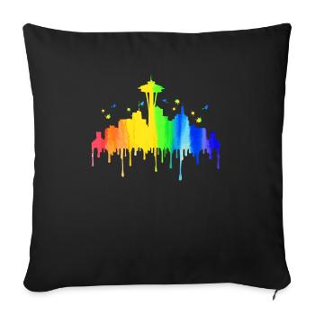 Seattle Washington Souvenir Gift - Sofa pillowcase 17,3'' x 17,3'' (45 x 45 cm) - black - Front