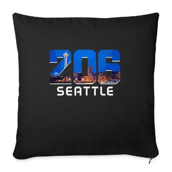 Seattle Washington Souvenir Gift - Sofa pillowcase 17,3'' x 17,3'' (45 x 45 cm) - black - Front