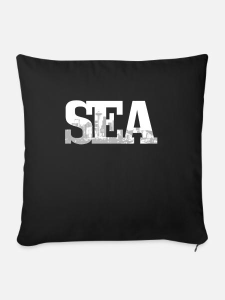 Seattle Washington Souvenir Geschenk - Sofakissenbezug 45 x 45 cm - Schwarz