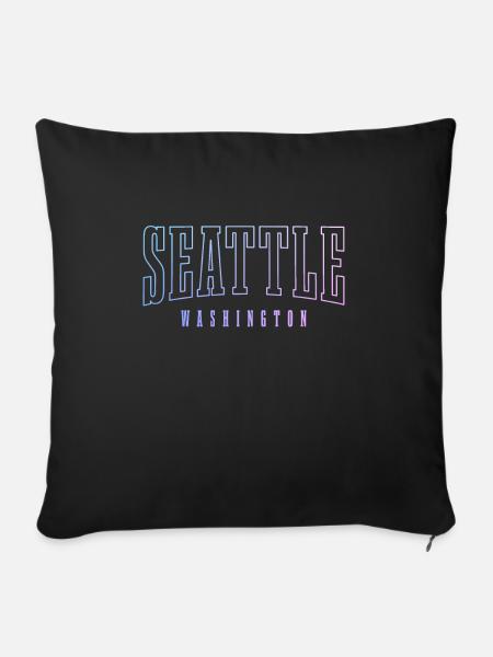 Seattle Washington Souvenir Geschenk - Sofakissenbezug 45 x 45 cm - Schwarz
