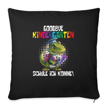 School child 2024 School enrolment 2024 Back to school - Sofa pillowcase 17,3'' x 17,3'' (45 x 45 cm) - black - Front