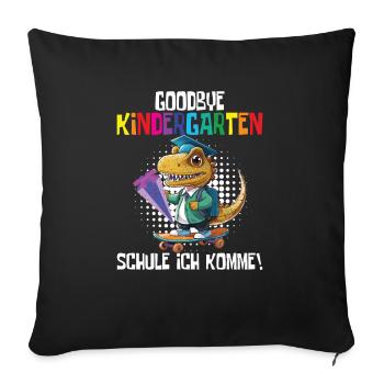 School child 2024 School enrolment 2024 Back to school - Sofa pillowcase 17,3'' x 17,3'' (45 x 45 cm) - black - Front