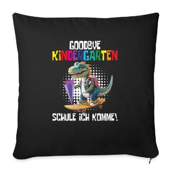 School child 2024 School enrolment 2024 Back to school - Sofa pillowcase 17,3'' x 17,3'' (45 x 45 cm) - black - Front