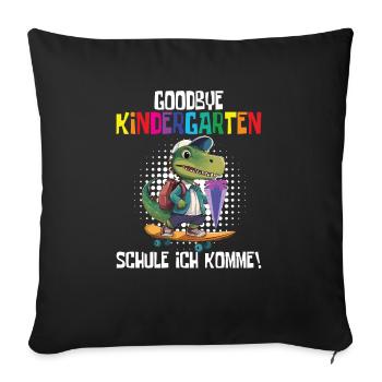 School child 2024 School enrolment 2024 Back to school - Sofa pillowcase 17,3'' x 17,3'' (45 x 45 cm) - black - Front