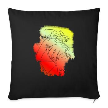 COLOR SCHNAUZER ONE LINE - Sofa pillowcase 17,3'' x 17,3'' (45 x 45 cm) - black - Front
