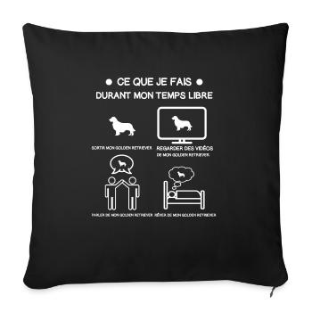 Golden-Retriever Freizeitgeschenk - Sofakissenbezug 45 x 45 cm - Schwarz - Vorne