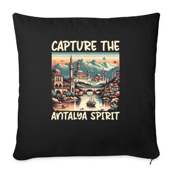Antalya Turkey Travel Vacation I Love Turkey - Sofa pillowcase 17,3'' x 17,3'' (45 x 45 cm) - black - Front