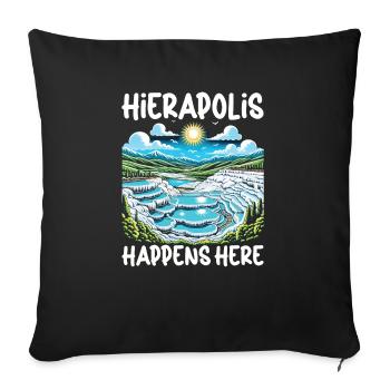 Pamukkale Turkey Travel Vacation I Love Turkey - Sofa pillowcase 17,3'' x 17,3'' (45 x 45 cm) - black - Front