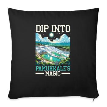Pamukkale Turkey Travel Vacation I Love Turkey - Sofa pillowcase 17,3'' x 17,3'' (45 x 45 cm) - black - Front