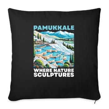 Pamukkale Turkey Travel Vacation I Love Turkey - Sofa pillowcase 17,3'' x 17,3'' (45 x 45 cm) - black - Front