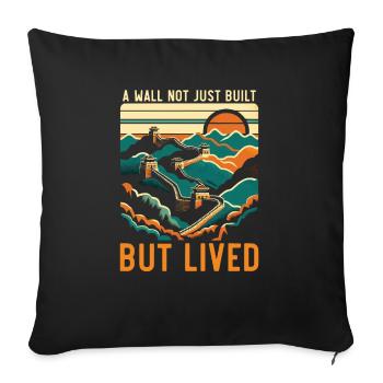 Great Wall Of China Travel Vacation Chinese - Sofa pillowcase 17,3'' x 17,3'' (45 x 45 cm) - black - Front