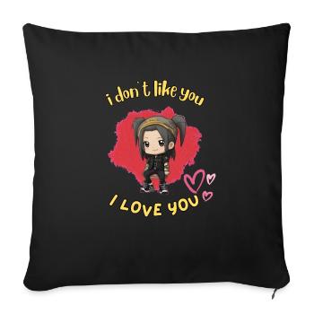 I love you - Sofa pillowcase 17,3'' x 17,3'' (45 x 45 cm) - black - Front