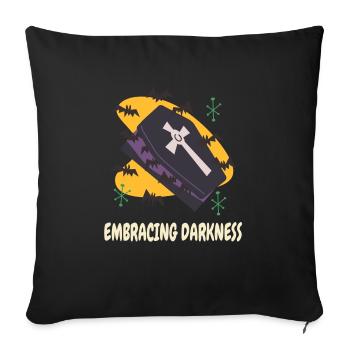 Cercueil de la mort Goth cercueil effrayant Halloween Vampires - Housse de coussin décorative 45 x 45 cm - noir - Devant