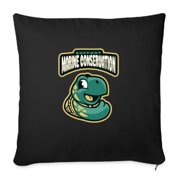 Marine Conservation - Sofa pillowcase 17,3'' x 17,3'' (45 x 45 cm) - black - Front