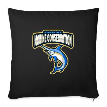 Marine Conservation - Sofa pillowcase 17,3'' x 17,3'' (45 x 45 cm) - black - Front