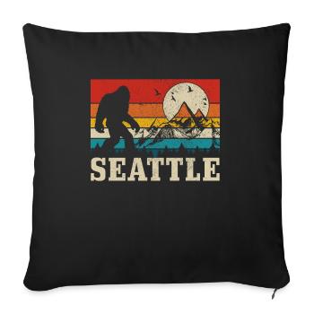 Seattle Washington Souvenir Gift - Sofa pillowcase 17,3'' x 17,3'' (45 x 45 cm) - black - Front