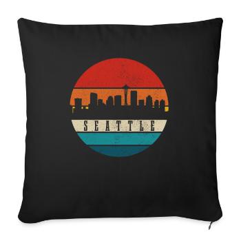 Seattle Washington Souvenir Gift - Sofa pillowcase 17,3'' x 17,3'' (45 x 45 cm) - black - Front