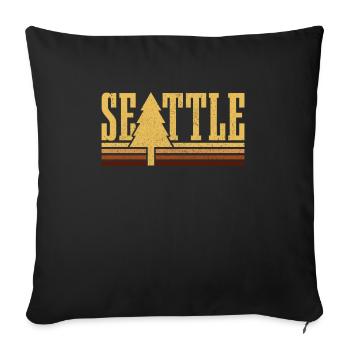 Seattle Washington Souvenir Gift - Sofa pillowcase 17,3'' x 17,3'' (45 x 45 cm) - black - Front