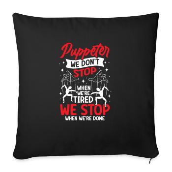 Marionnettiste, marionnettiste - Housse de coussin décorative 45 x 45 cm - noir - Devant