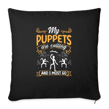Marionnettiste, marionnettiste - Housse de coussin décorative 45 x 45 cm - noir - Devant