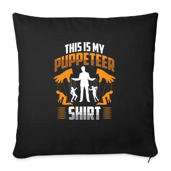 Marionnettiste, marionnettiste - Housse de coussin décorative 45 x 45 cm - noir - Devant