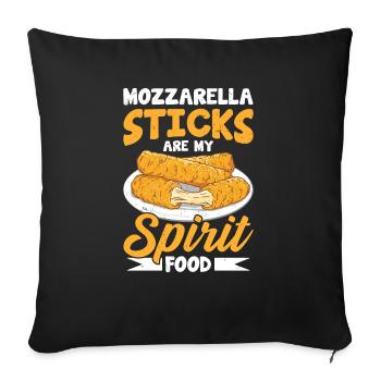 Mozzarella Sticks Cheese - Sofa pillowcase 17,3'' x 17,3'' (45 x 45 cm) - black - Front