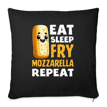 Mozzarella Sticks Cheese - Sofa pillowcase 17,3'' x 17,3'' (45 x 45 cm) - black - Front