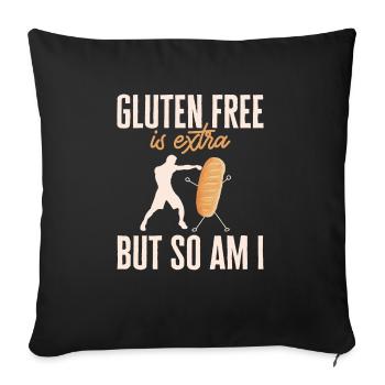 Gluten Free Gluten Intolerance - Sofa pillowcase 17,3'' x 17,3'' (45 x 45 cm) - black - Front