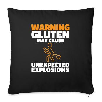Gluten Free Gluten Intolerance - Sofa pillowcase 17,3'' x 17,3'' (45 x 45 cm) - black - Front