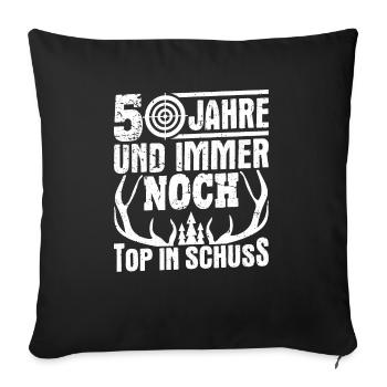 50. Geburtstag Jäger Geschenkidee - Sofakissenbezug 45 x 45 cm - Schwarz - Vorne