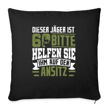 60 Jahre Jäger Geschenkidee - Sofakissenbezug 45 x 45 cm - Schwarz - Vorne