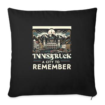 Innsbruck Austria Travel Vacation Austrian - Sofa pillowcase 17,3'' x 17,3'' (45 x 45 cm) - black - Front