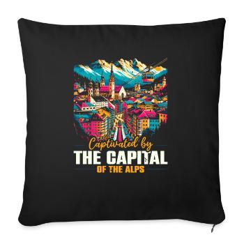 Innsbruck Austria Travel Vacation Austrian - Sofa pillowcase 17,3'' x 17,3'' (45 x 45 cm) - black - Front