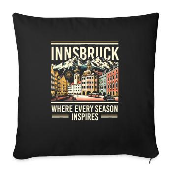 Innsbruck Austria Travel Vacation Austrian - Sofa pillowcase 17,3'' x 17,3'' (45 x 45 cm) - black - Front
