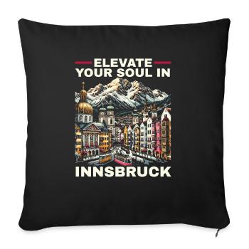 Innsbruck Austria Travel Vacation Austrian - Sofa pillowcase 17,3'' x 17,3'' (45 x 45 cm) - black - Front