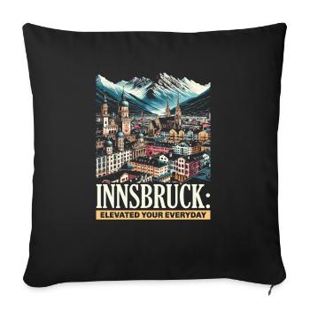 Innsbruck Austria Travel Vacation Austrian - Sofa pillowcase 17,3'' x 17,3'' (45 x 45 cm) - black - Front