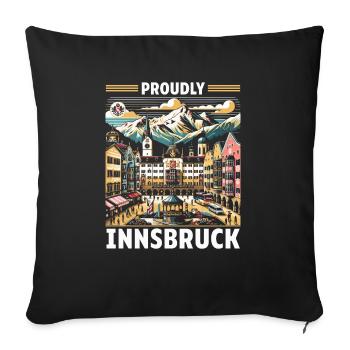 Innsbruck Austria Travel Vacation Austrian - Sofa pillowcase 17,3'' x 17,3'' (45 x 45 cm) - black - Front