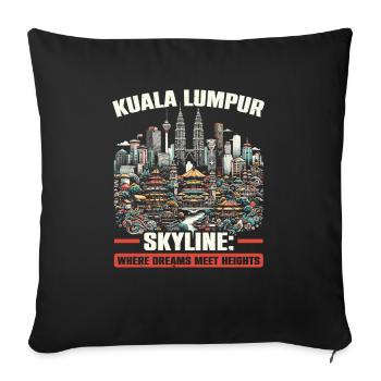 Kuala Lumpur Malaisie Voyage Vacances Malaisien - Housse de coussin décorative 45 x 45 cm - noir - Devant