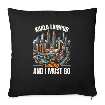 Kuala Lumpur Malaisie Voyage Vacances Malaisien - Housse de coussin décorative 45 x 45 cm - noir - Devant