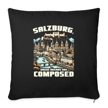 Salzburg Austria Travel Vacation Country Austrian - Sofa pillowcase 17,3'' x 17,3'' (45 x 45 cm) - black - Front