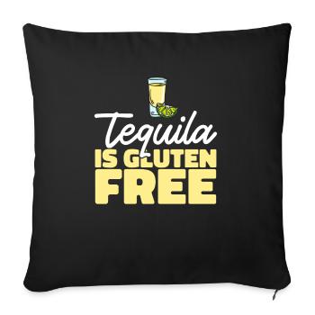 Sans gluten Intolérance au gluten - Housse de coussin décorative 45 x 45 cm - noir - Devant