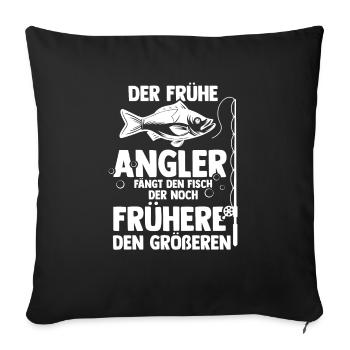 Angler Fishing Fishing Rod Fishing - Sofa pillowcase 17,3'' x 17,3'' (45 x 45 cm) - black - Front