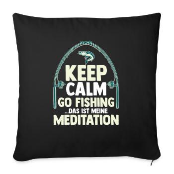 Angler Fishing Fishing Rod Fishing - Sofa pillowcase 17,3'' x 17,3'' (45 x 45 cm) - black - Front