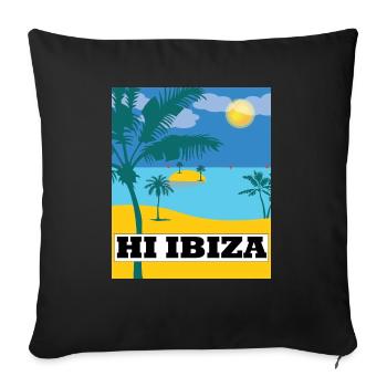Hi Ibiza, Ibiza Beach - Sofa pillowcase 17,3'' x 17,3'' (45 x 45 cm) - black - Front