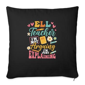 Englischlehrer Englischlerner ELL-Lehrer - Sofakissenbezug 45 x 45 cm - Schwarz - Vorne